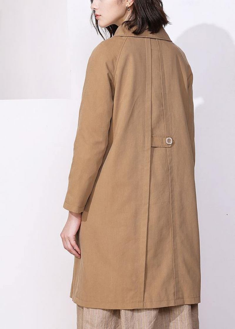 Damen Khaki Feiner Trenchcoat Inspiration Langarm Frühlingsjacken - Damen-Trenchcoats