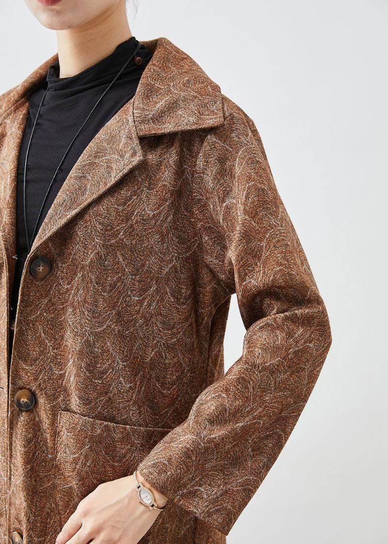 Diy Khaki Übergroße Print Baumwolle Trenchcoats Herbst - Damen-Trenchcoats