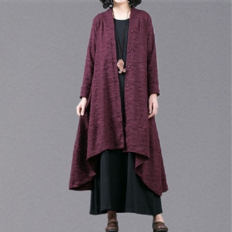 Eleganter Lila Jacquard Maximantel Trendiger Baggy Trenchcoat In Übergröße Mit Großem Saum Und Asymmetrischem Design Feiner Patchwork-mantel