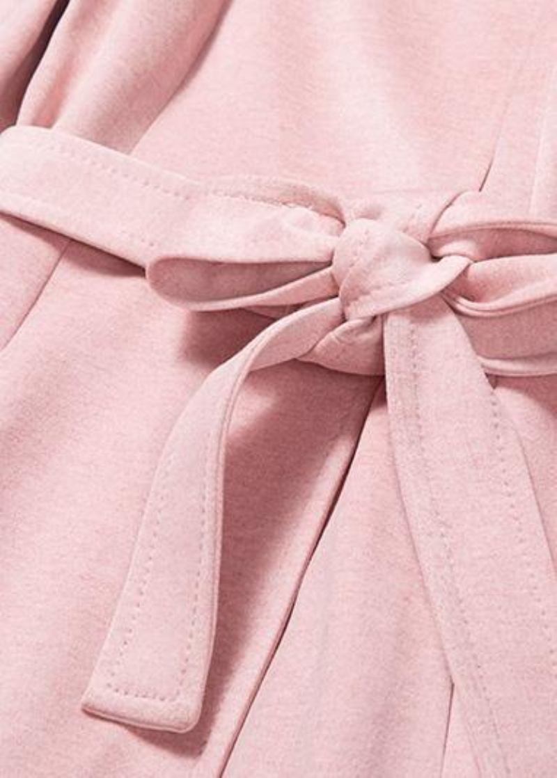 Feine Übergrößenbekleidung Jacken Mäntel Taillenmäntel Rosa Wilde Wollmäntel - Damen-Trenchcoats