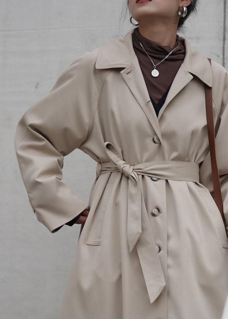 Französische Nackte Plus-size-kranichmäntel Modeideen Mäntel Mit Gekerbten Taschen - Damen-Trenchcoats