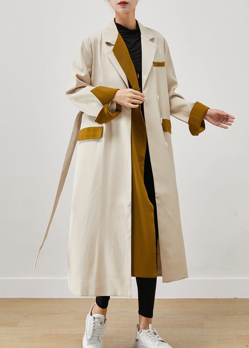 Original Design Weiß Übergroßen Patchwork Baumwolle Gefälschte Zwei Stück - Damen-Trenchcoats