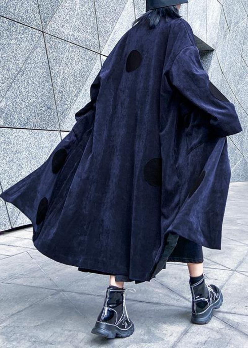 Schicke Große Taschen Feiner Winter Trenchcoat Navy Silhouette Jacken - Damen-Trenchcoats