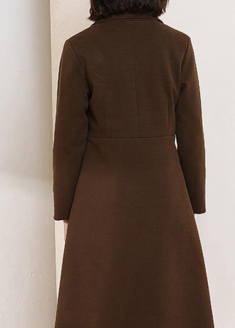 Schöner Trenchcoat In Schokoladenbraun Mit Großem Saum Frühlingsmäntel Für Damen - Damen-Trenchcoats