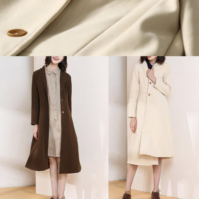 Schöner Trenchcoat In Schokoladenbraun Mit Großem Saum Frühlingsmäntel Für Damen - Damen-Trenchcoats