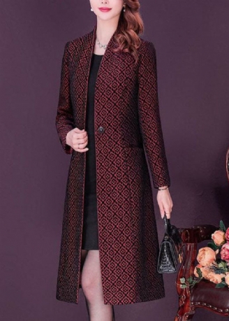 Slim Fit Mulberry Stehkragen Jacquard Spandex Trenchcoat Langarm