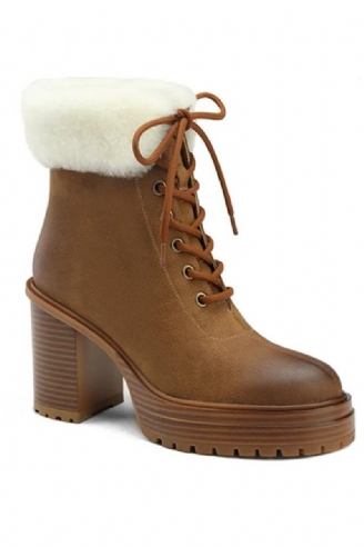 Damen Winterstiefel Echtes Leder Stiefeletten Dicke Plüsch-schneestiefel