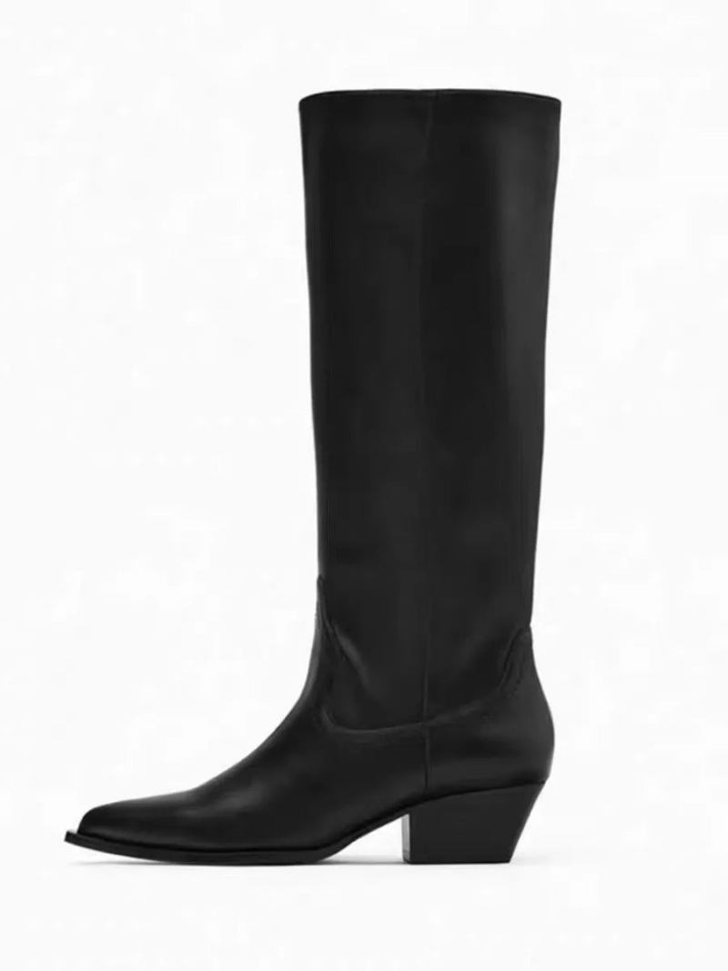 Damenstiefel Damenschuhe Sexy Overknee-heels Hohe Stiefel – Damen Winterschuhe Regenstiefel - Schwarz