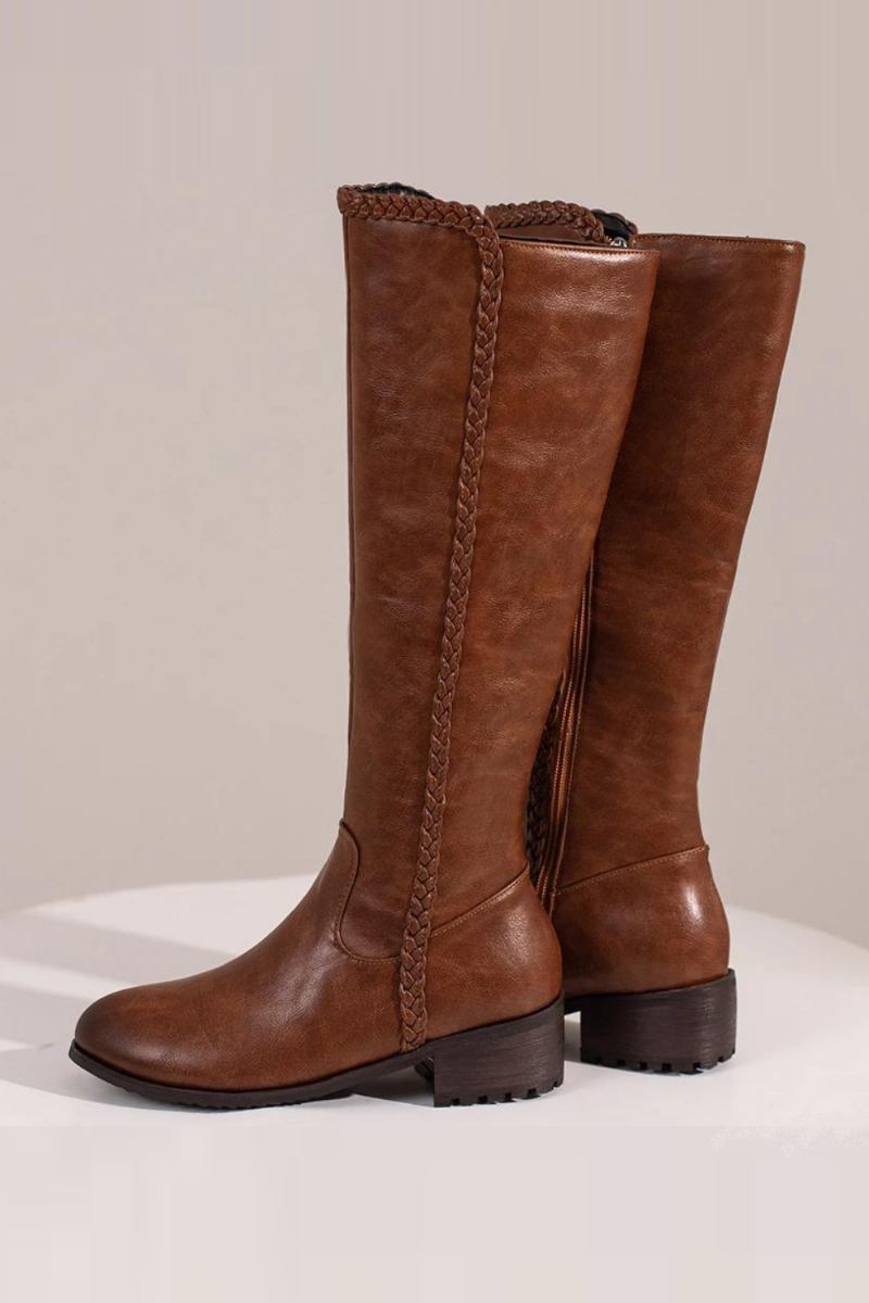 Hohe Damenstiefel Westernschuhe Für Damen Prägnanter - Gelb