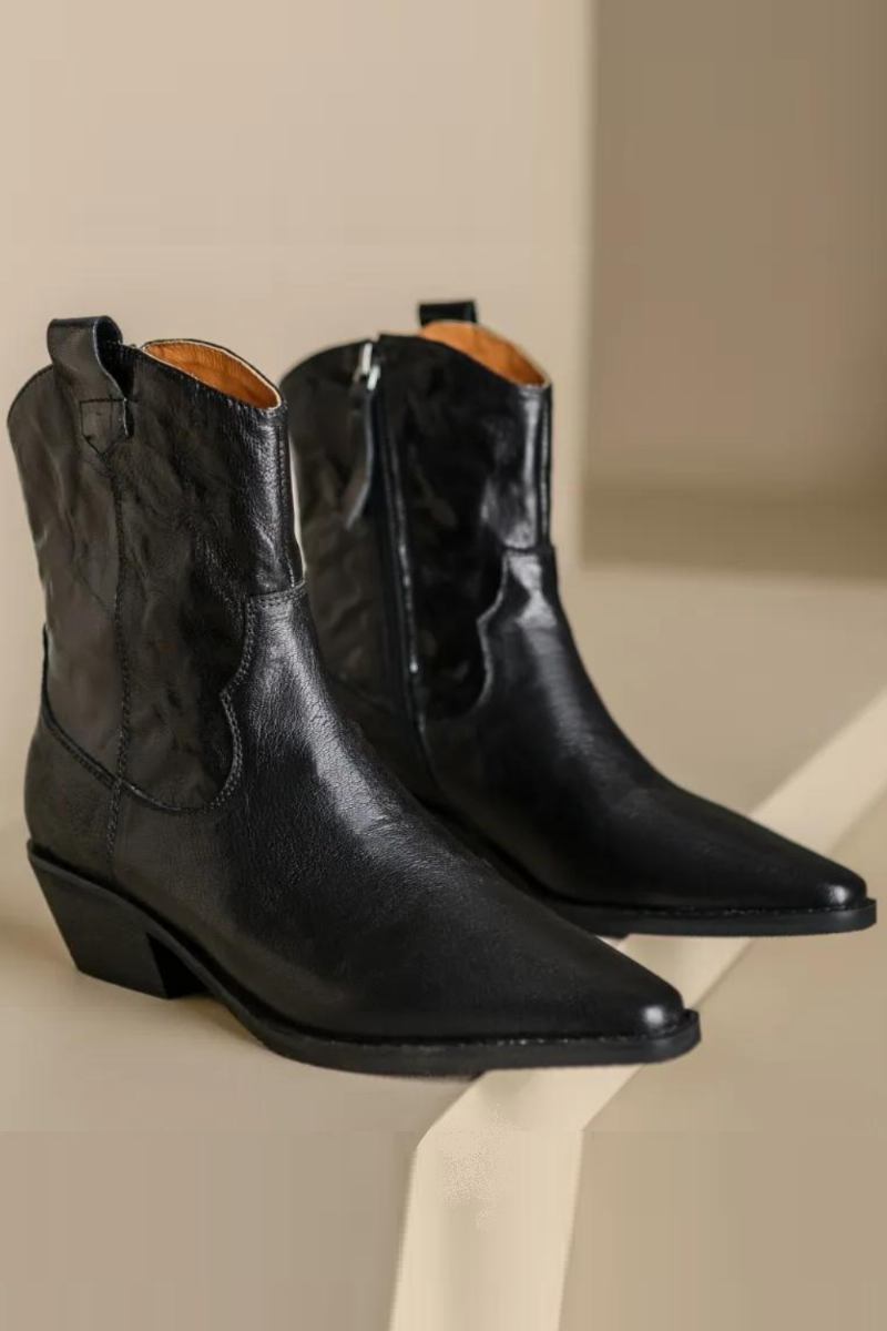 Retrostiefeletten Für Damen Leder Winterschuhe Niedrige Absätze Kurze Motorradstiefel