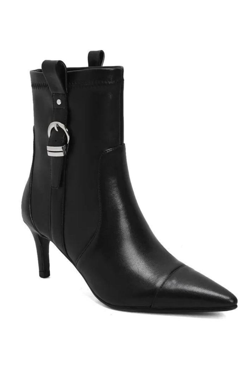 Winterstiefel Dünne High Heels Schuhe Elegante Damen Stiefeletten Zum Hineinschlüpfen