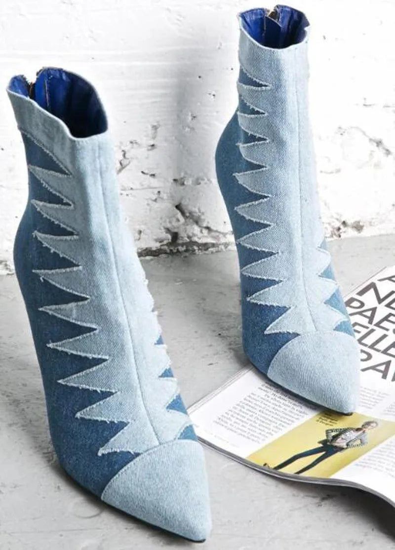 Winterstiefel Für Damen Chelsea-stiefel Runde Spitze Damenschuhe Stiefeletten Aus Echtem Leder Retro Braun Echtes - Blau