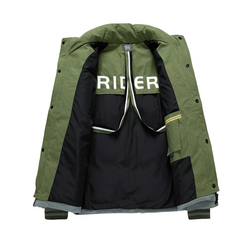 Daunenjacke Für Herren Winter-pufferjacke Einfarbig Mäntel Winter-daunenmantel Mit Stehkragen Für Campingjacken Schwarz - Schwarz