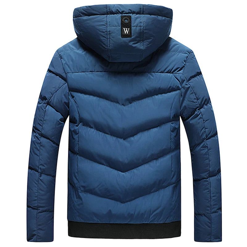 Winter-parka Für Herren Mit Kapuze Dicke Warme Jacke Mäntel Wasserdichtes Wollfutter Herren-oberbekleidung Parka Herrenkleidung - Schwarz