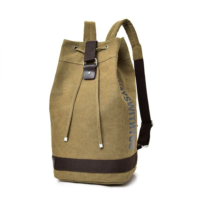 Große Kapazität Reisetasche Für Männer Tasche Bergsteigerrucksack Herren Canvas Bucket Schultertaschen Rucksäcke - Schwarz