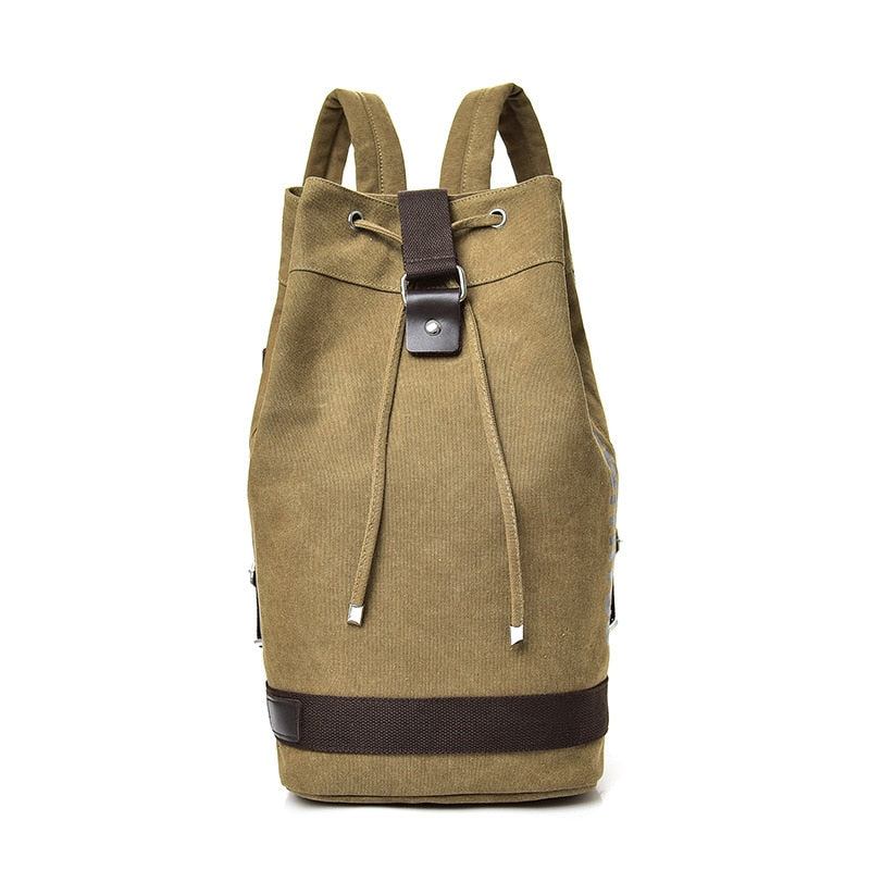 Große Kapazität Reisetasche Für Männer Tasche Bergsteigerrucksack Herren Canvas Bucket Schultertaschen Rucksäcke - Schwarz