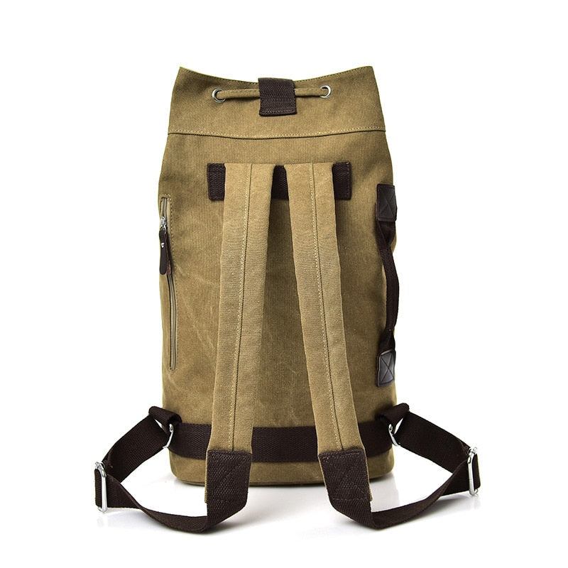 Große Kapazität Reisetasche Für Männer Tasche Bergsteigerrucksack Herren Canvas Bucket Schultertaschen Rucksäcke - Schwarz