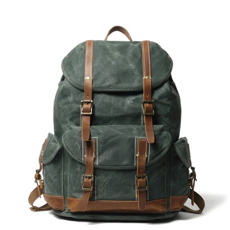 Retro-rucksack Für Outdoor-reisen Mit Großem Fassungsvermögen Einfacher Herren-magnetverschluss - Dunkelbraun