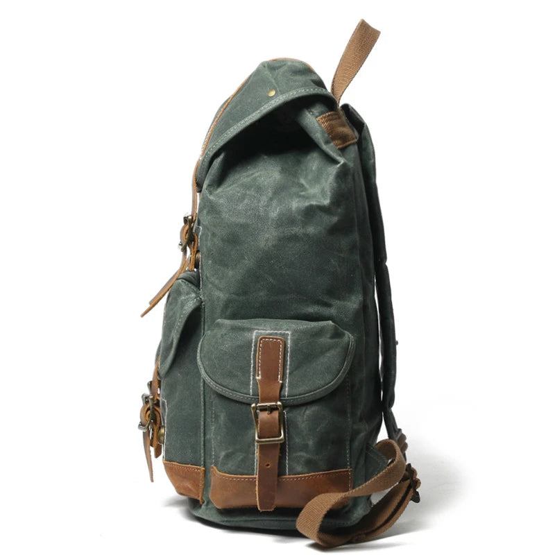 Retro-rucksack Für Outdoor-reisen Mit Großem Fassungsvermögen Einfacher Herren-magnetverschluss - Dunkelbraun