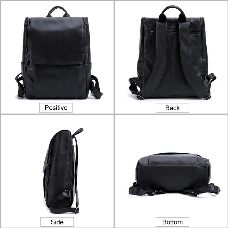 Rucksack Aus Echtem Leder Für Herren Vintage-business-reisetaschen Für - Grün