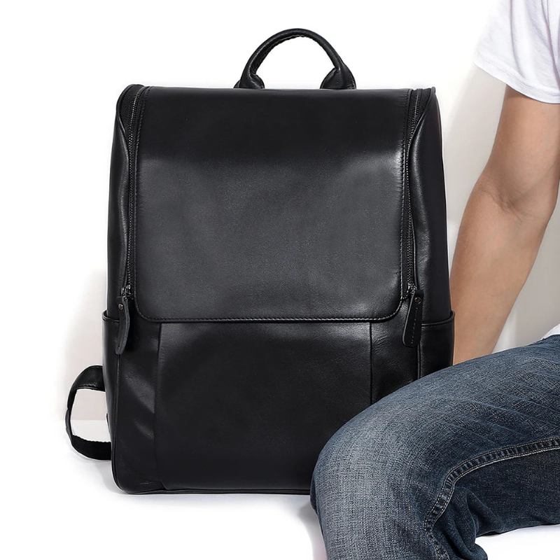 Rucksack Aus Echtem Leder Für Herren Vintage-business-reisetaschen Für - Grün