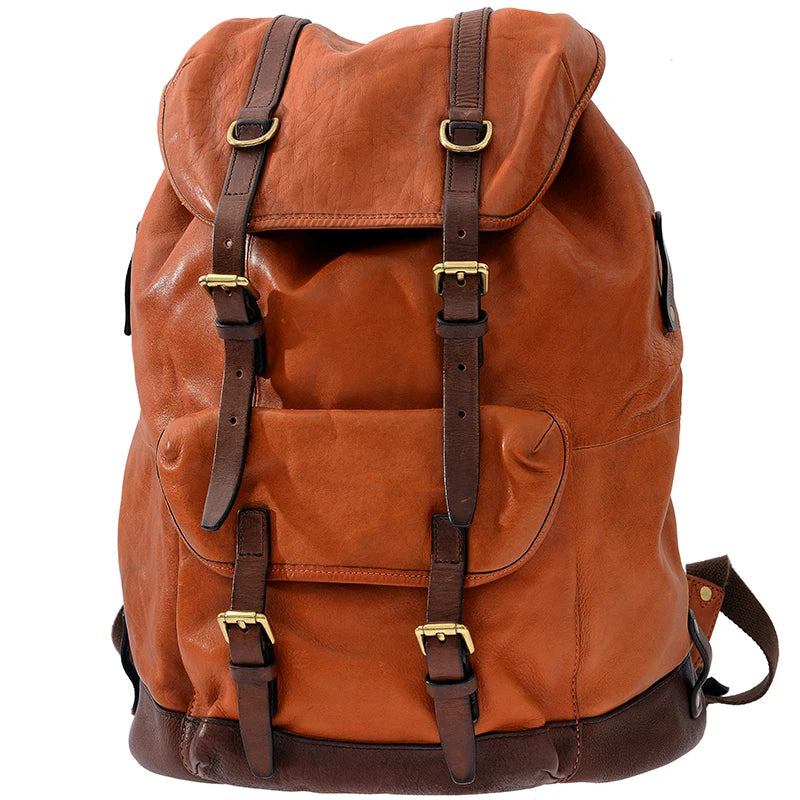 Rucksack Für Herren Reiserucksack Retro-leder Fallschirmjägertasche Importiert Gegerbt - Braun