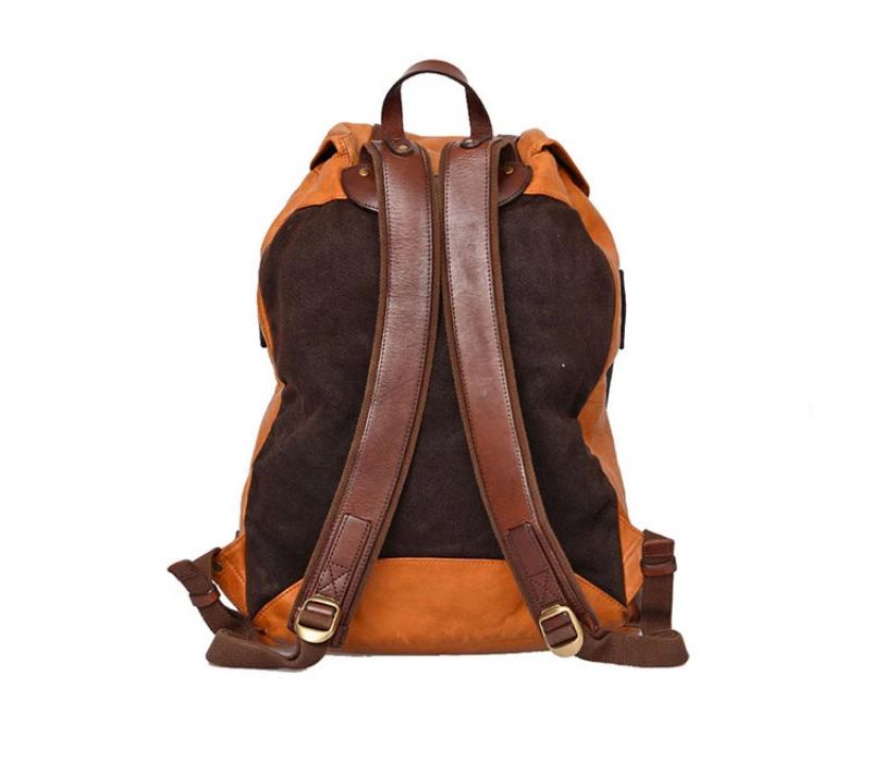 Rucksack Für Herren Reiserucksack Retro-leder Fallschirmjägertasche Importiert Gegerbt - Braun