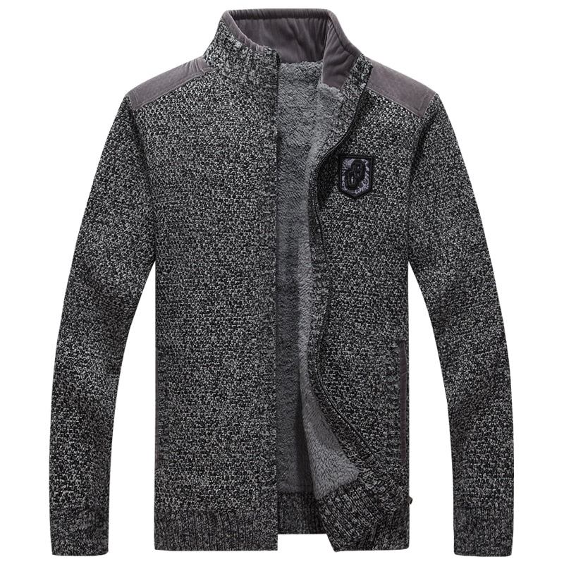 Cardigan Für Männer Frühling Und Herbst Lockerer Pullover Für Den Winter Verdickter Spleißmantel - 290 Schwarz