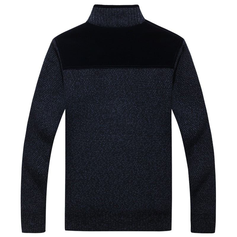 Cardigan Für Männer Frühling Und Herbst Lockerer Pullover Für Den Winter Verdickter Spleißmantel - 290 Schwarz