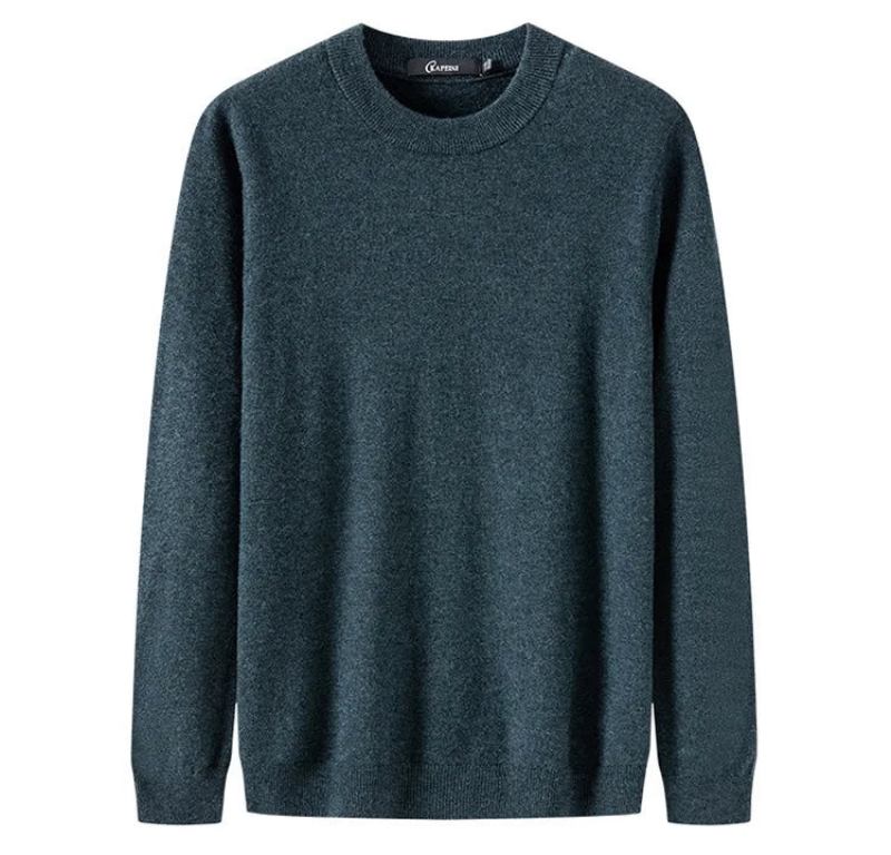 Einfarbiger Nahtloser Schwarzer Pullover Aus Wolle Für Den Frühling Und Herbst - Schwarz