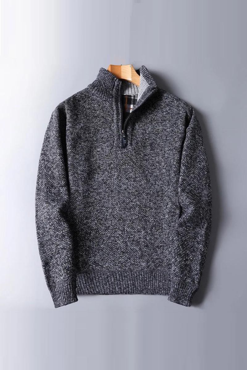 Herbst Winter Dicker Warmer Pullover Stehkragenpullover Für Herren Reißverschluss Schmale