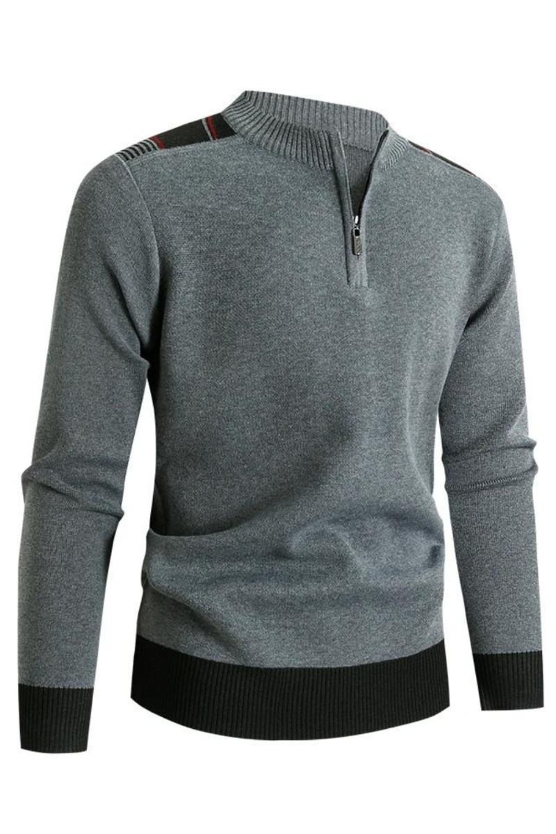 Herbst-winter Herrenbekleidung Halbhoher Kragen Einfarbig Bequemer Pullover Mit Unterteil