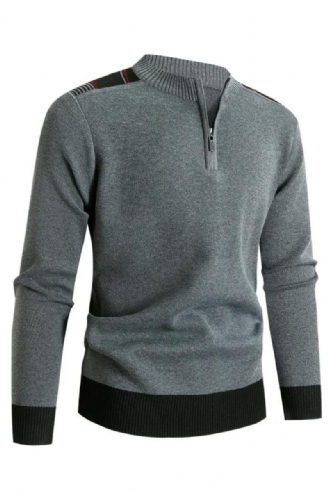 Herbst-winter Herrenbekleidung Halbhoher Kragen Einfarbig Bequemer Pullover Mit Unterteil