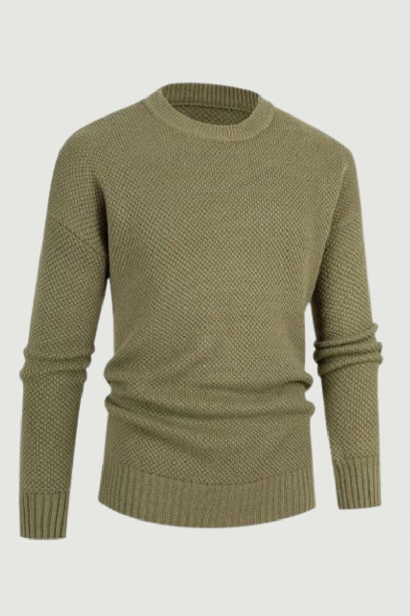 Herren-pullover Mit Klassischem Rundhalsausschnitt Einfarbiger Strickpullover Im Englischen Stil