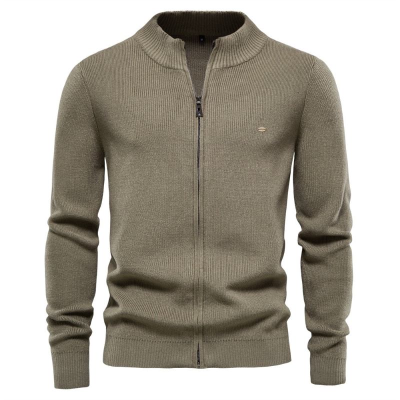 Herren-pullover Mit O-ausschnitt Pullover Slim Fit Strickwaren Langarmpullover Lässiger Herbst-winter-strickpullover Für Männer - Armeegrün