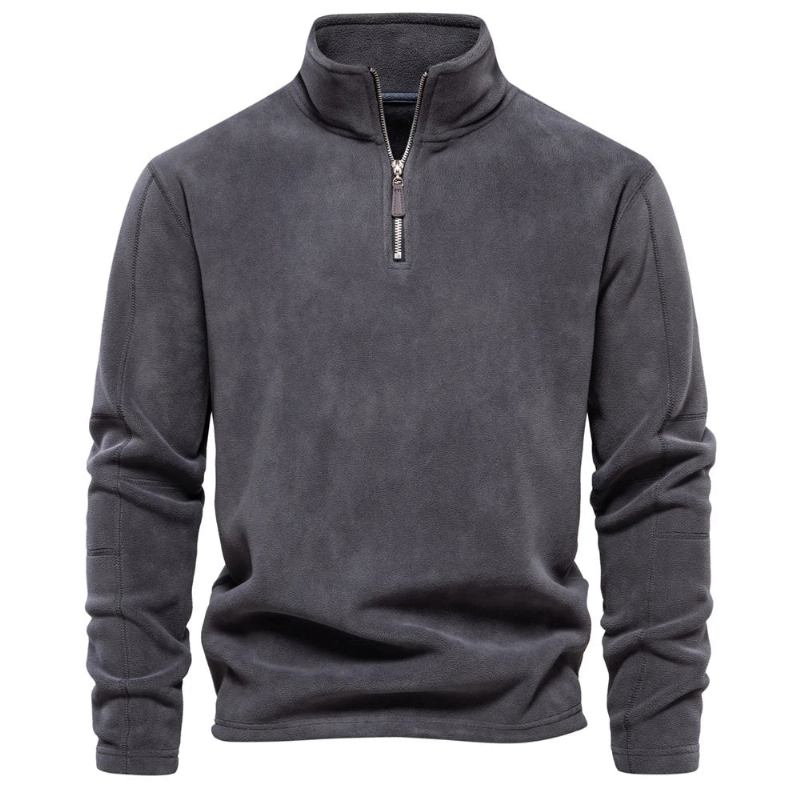 Herren-sweatshirt Mit Reißverschluss Pullover Für Den Winter Herrenbekleidung Windjacken Für Herren - Grau