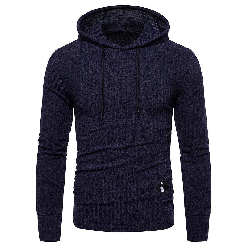 Herren-sweatshirts Einfarbig Lässig Stretch Slim Fit Hoodies Für Herren Herbst Basic Streetwear Sweatshirts Für - SW01-Marineblau