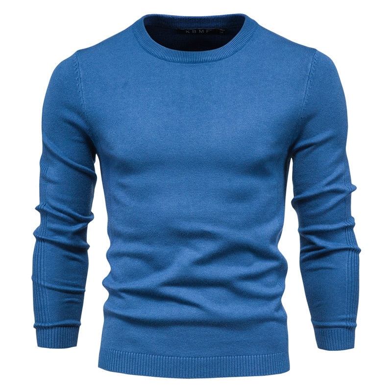 Herrenpullover Lässig Einfarbig Warmer Winterpullover Für Herren - Flogblau