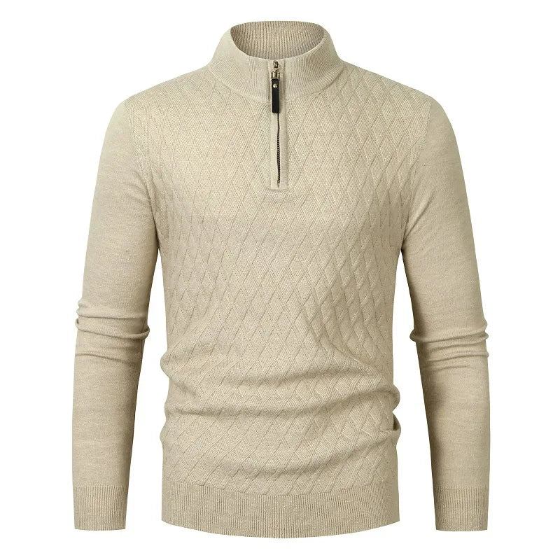 Kaschmir Herren Herbst/winter Jacquard-strickpullover - Creme