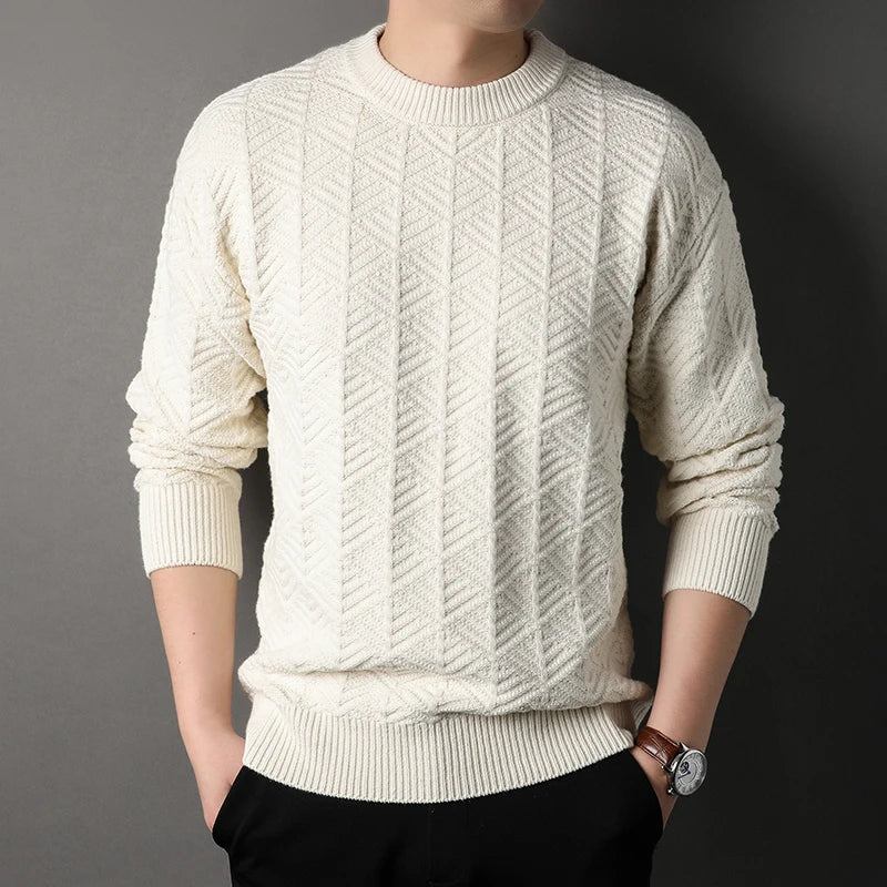 Kaschmirpullover Für Herren Mit Rundhalsausschnitt Neues Frühlings-t-shirt Strickhemd Für Jugendliche Hochwertiges Lockeres Unterhemd - Grün