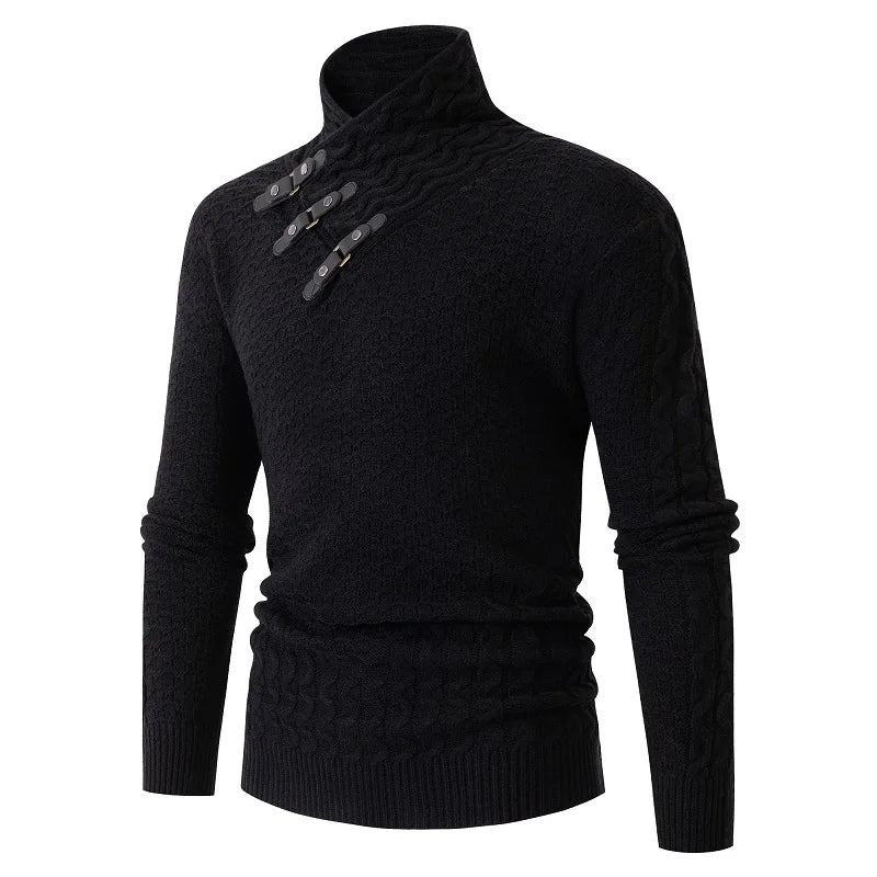 Kleidung Für Herren Herbst Und Winter Strickpullover Slim Fit-pullover Für - Schwarz