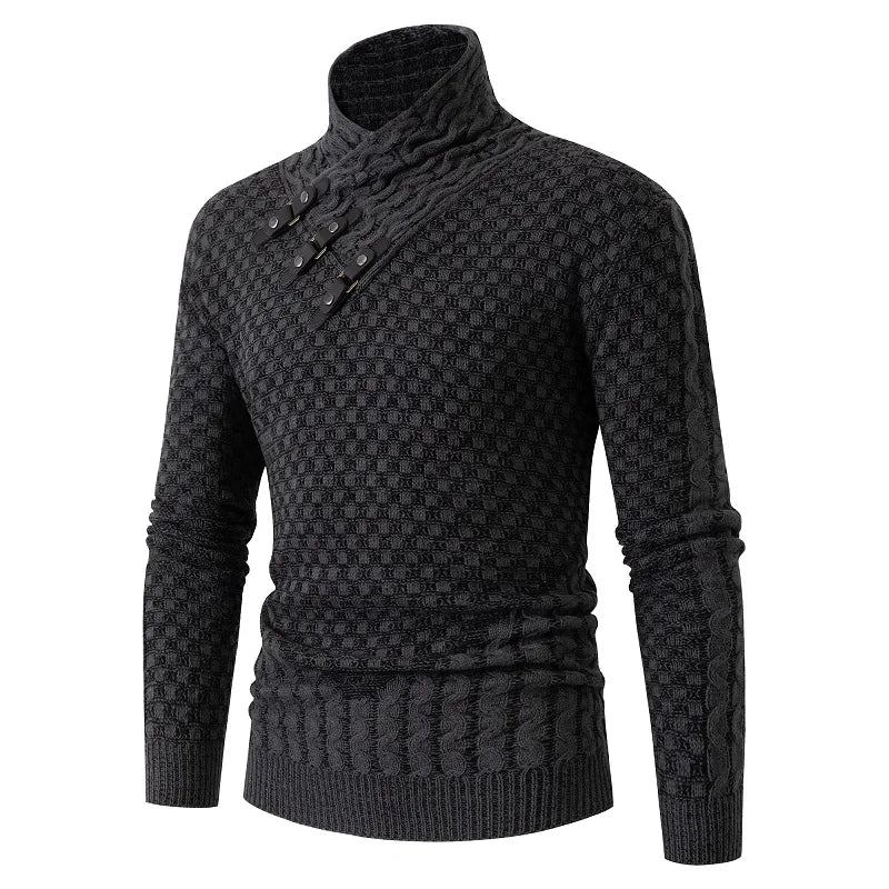 Kleidung Für Herren Herbst Und Winter Strickpullover Slim Fit-pullover Für - Schwarz