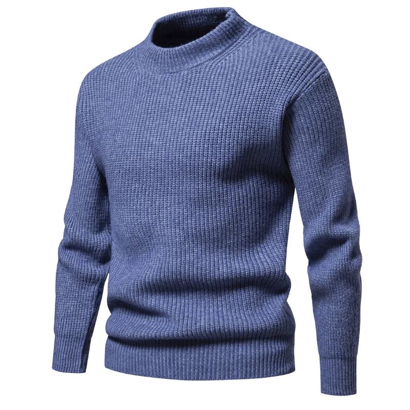 Kleidung Für Herren Rollkragenpullover Strickpullover Einfarbig Langärmeliger Pullover Für Übergroßer Reißverschluss Basic-mäntel - Dunkelgrau