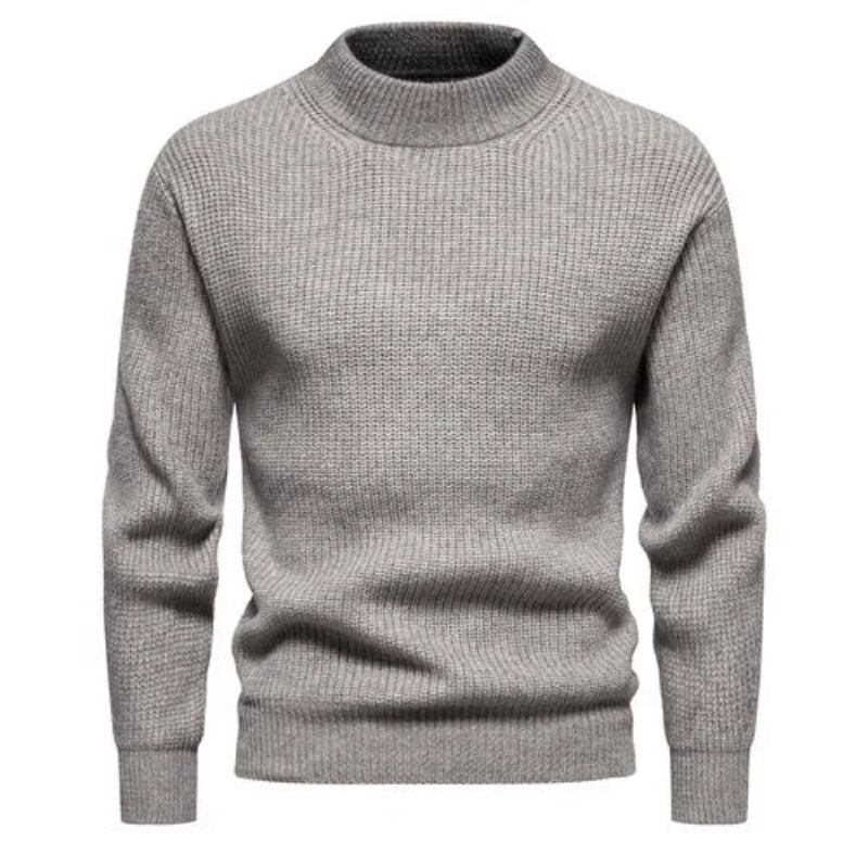 Kleidung Für Herren Rollkragenpullover Strickpullover Einfarbig Langärmeliger Pullover Für Übergroßer Reißverschluss Basic-mäntel - Dunkelgrau