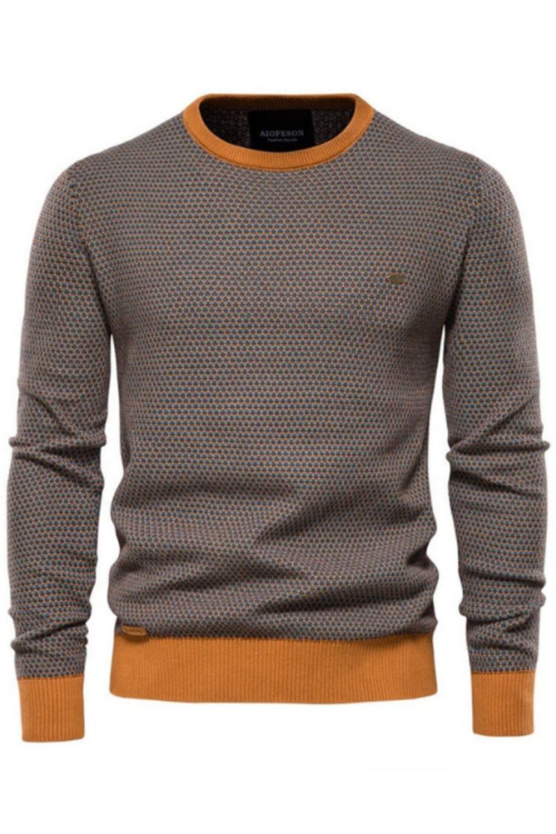 Lockerer Baumwollpullover Lässiger Warmer Hochwertiger Gespleißter Herren-strickpullover Winterpullover Für Herren