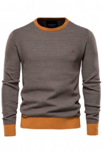 Lockerer Baumwollpullover Lässiger Warmer Hochwertiger Gespleißter Herren-strickpullover Winterpullover Für Herren