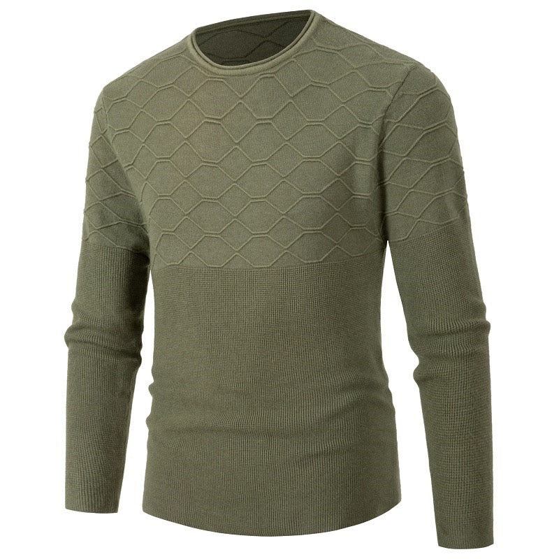 Neuer Herbstpullover Für Männer Weicher Pullover Herren Mit Rundhalsausschnitt Knopfpullover Warme Slim Fit Herrenbekleidung - Schwarz