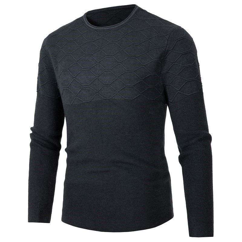 Neuer Herbstpullover Für Männer Weicher Pullover Herren Mit Rundhalsausschnitt Knopfpullover Warme Slim Fit Herrenbekleidung - Schwarz