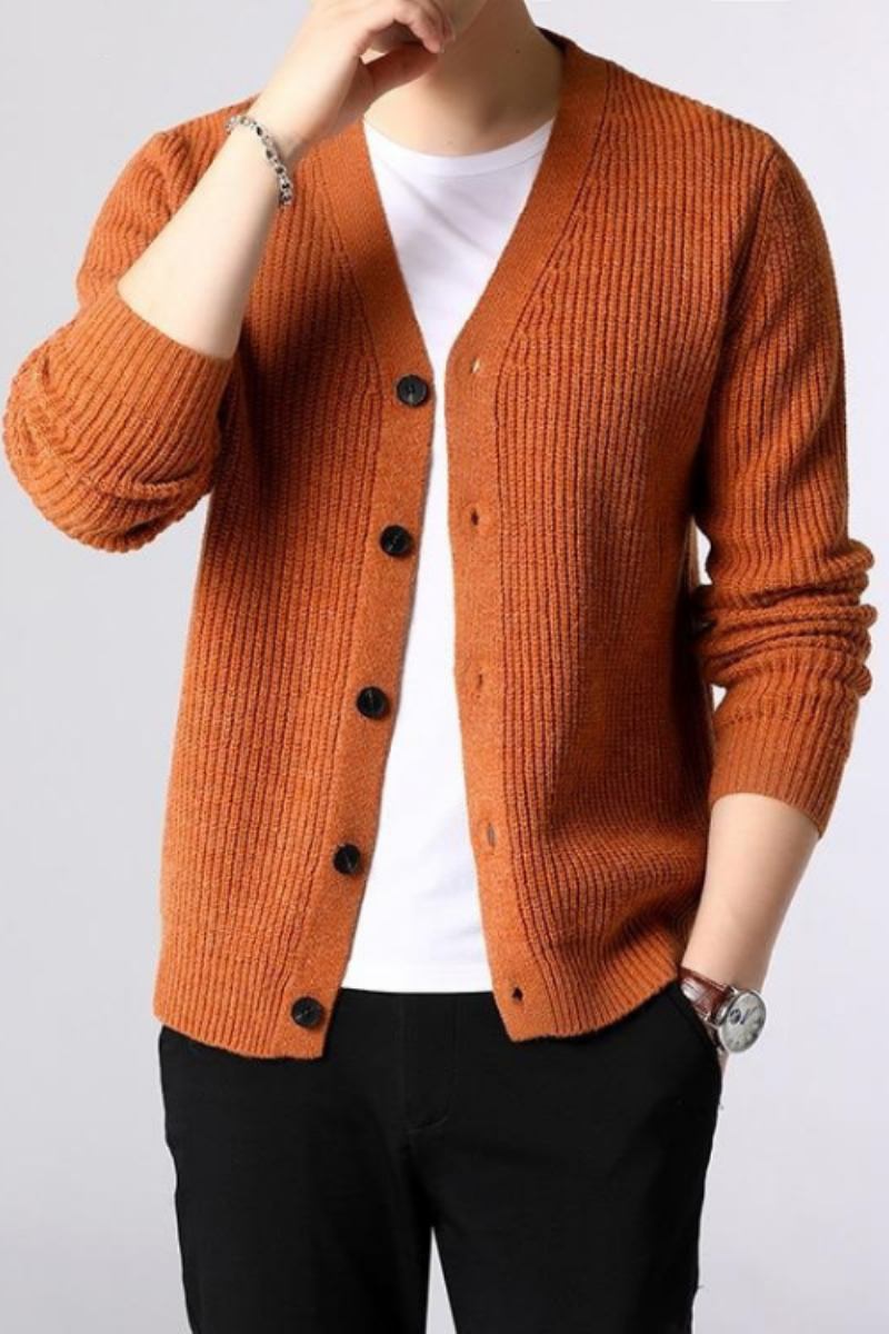 Pullover Herren-strickjacke Dick Schmal Geschnittener Strickwaren Warmer Winterlicher Freizeitkleidung Für Herren