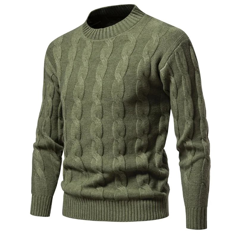 Pullover Kleidung Winter Vintage Herren Mäntel Einfarbig Gestreifter Rollkragen Herbst - Schwarz